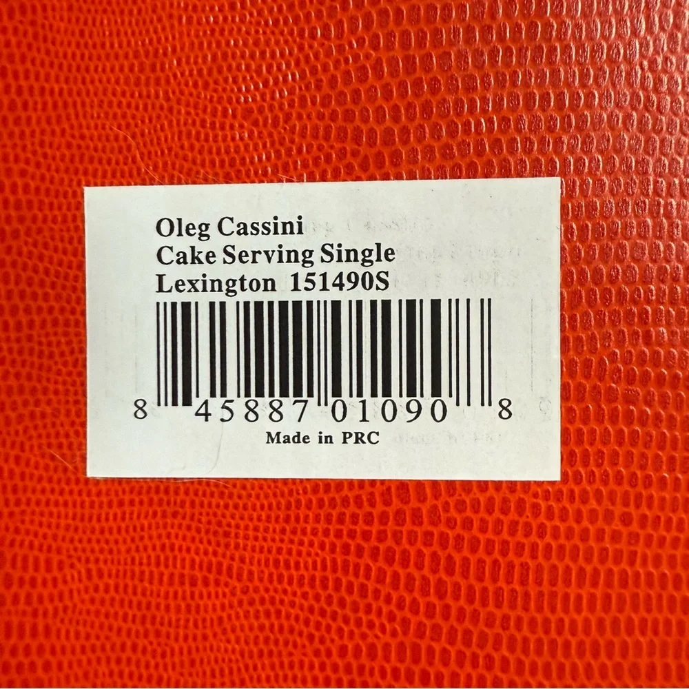 Oleg Cassini Etch Signed NIB Cake Knife and Serving Set. Beautiful Shower Gift?